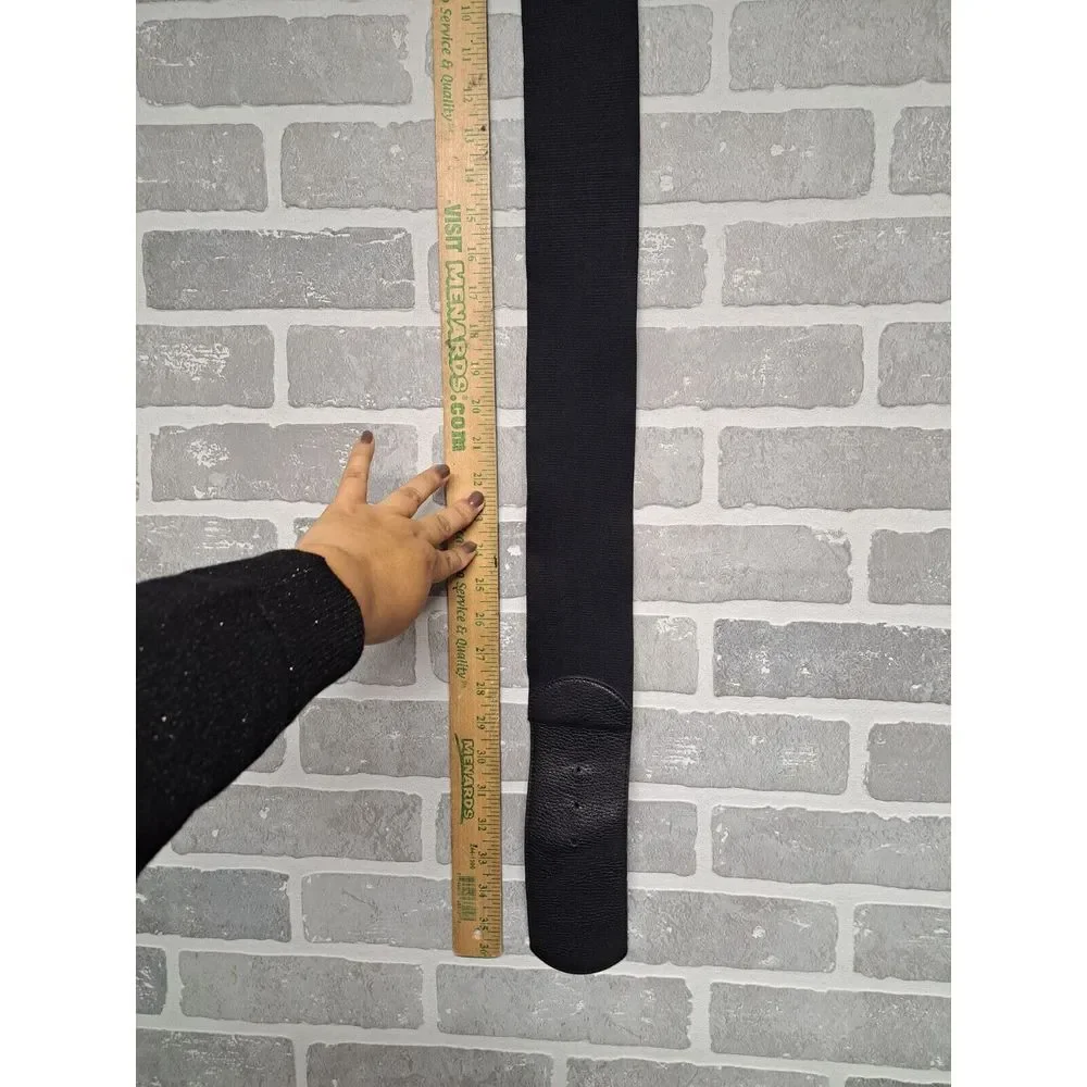 Express Black Leather WaistWide Belt‎ Gold Bucklet Vintage Y2K Size Medium